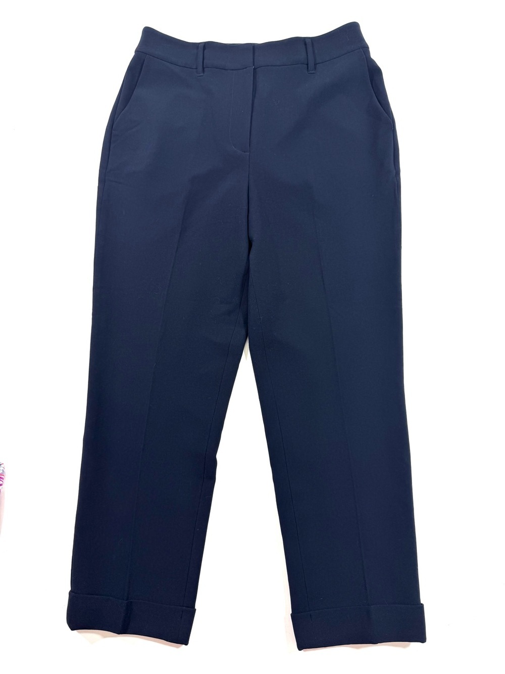 Boden Turn Up Trouser Slacks Blue Pants Cuffed Ankle